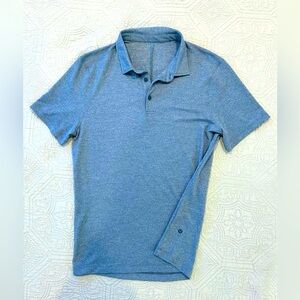 Lululemon Men’s Evolution Performance Stretch Polo Shirt Size Small Grey / Blue